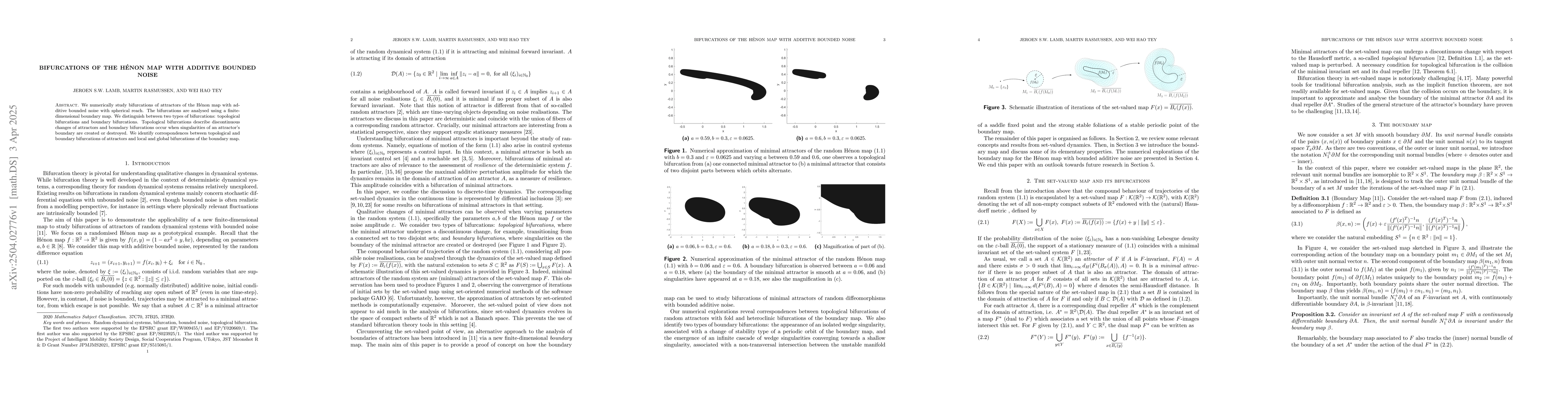 Thumbnail for Bifurcations of the Hénon map with additive bounded noise