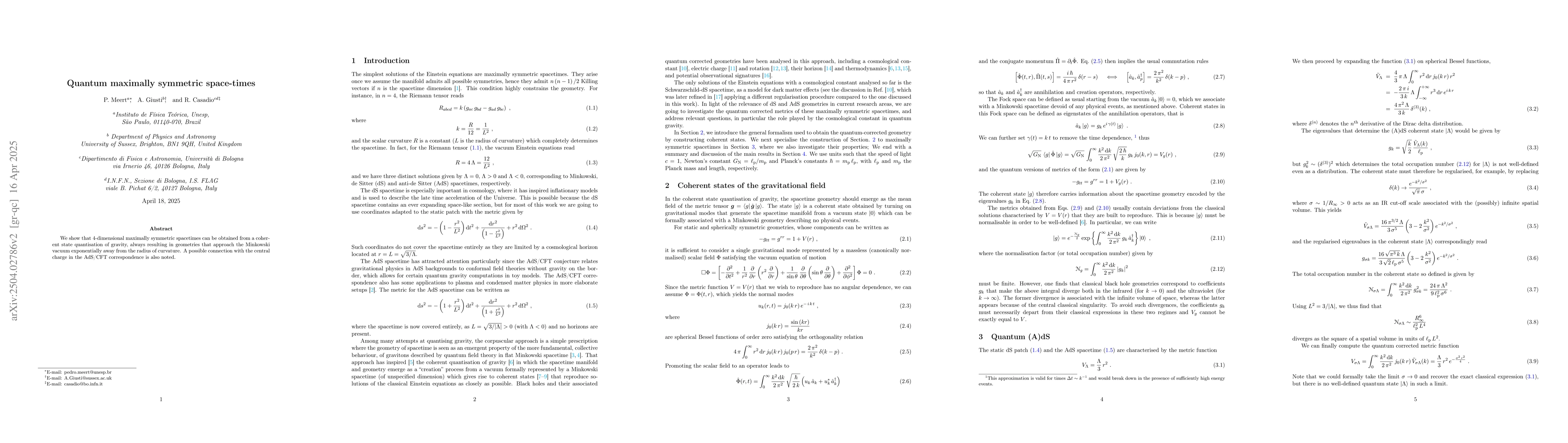 Thumbnail for Quantum maximally symmetric space-times