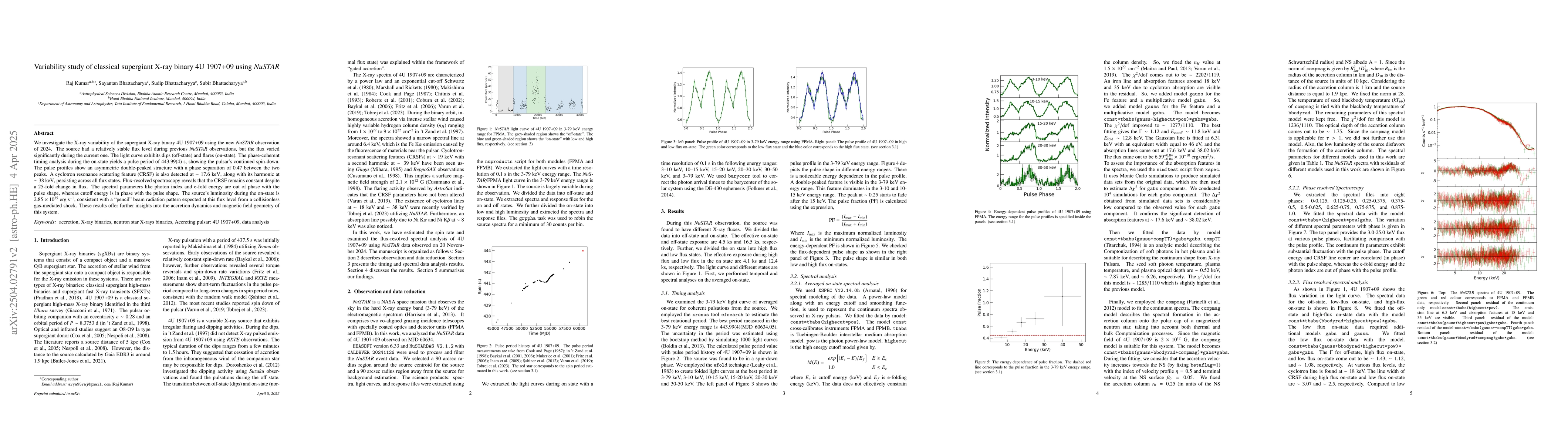 Thumbnail for Variability study of classical supergiant X-ray binary 4U 1907+09 using
  NuSTAR