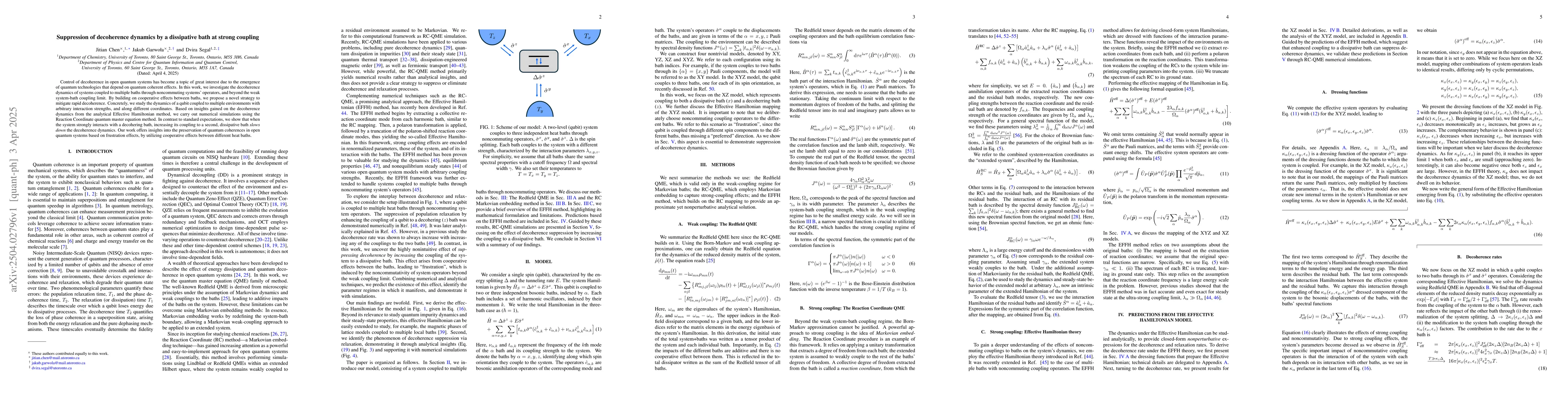 Thumbnail for Suppression of decoherence dynamics by a dissipative bath at strong
  coupling