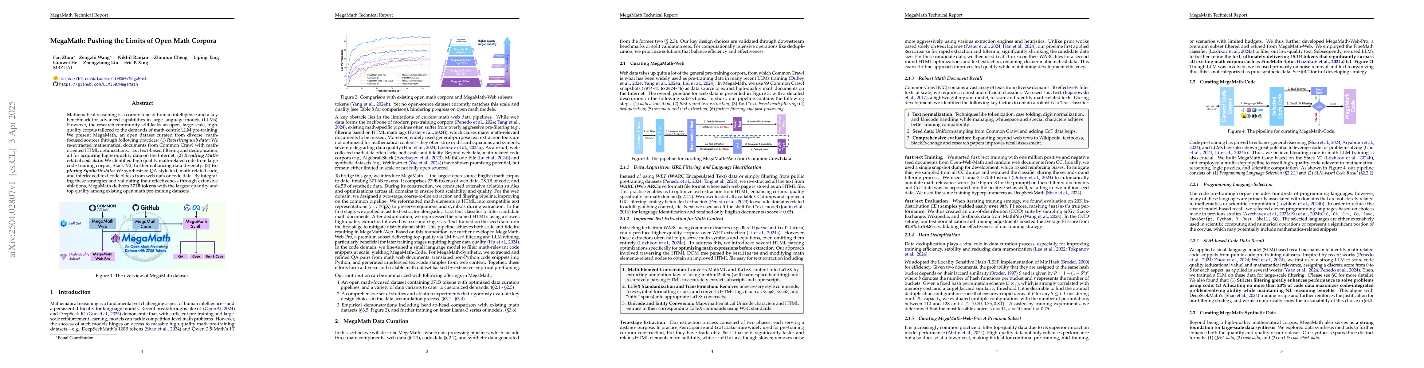 Thumbnail for MegaMath: Pushing the Limits of Open Math Corpora