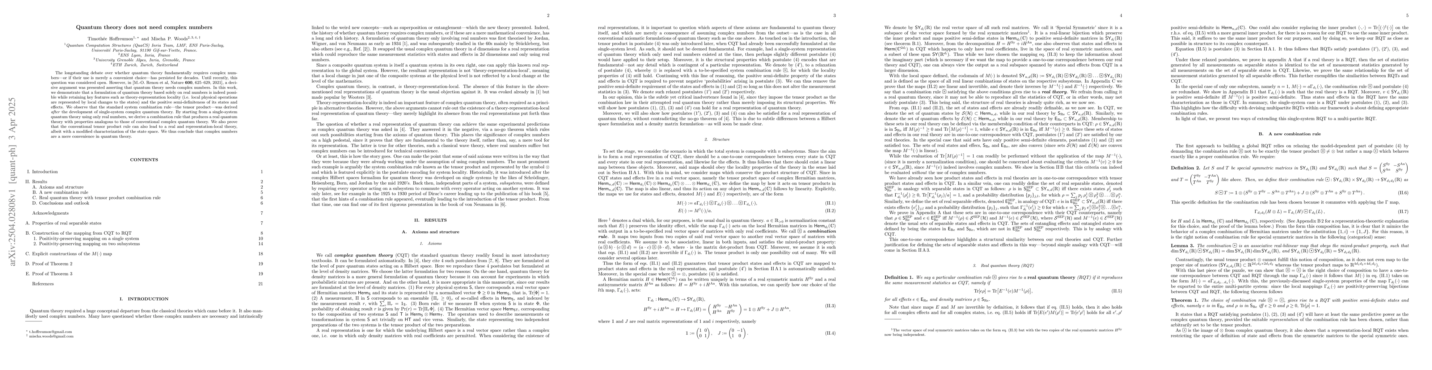 Thumbnail for Quantum theory does not need complex numbers