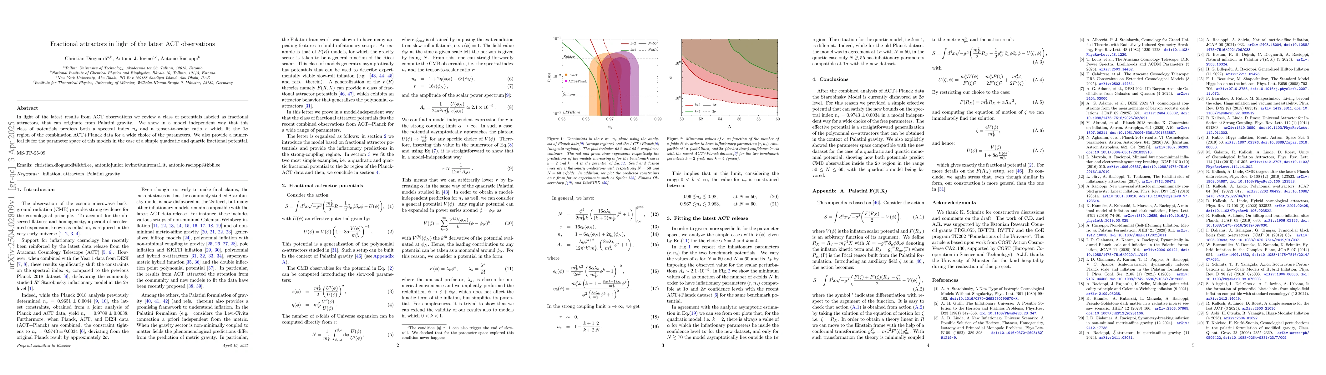 Thumbnail for Fractional attractors in light of the latest ACT observations