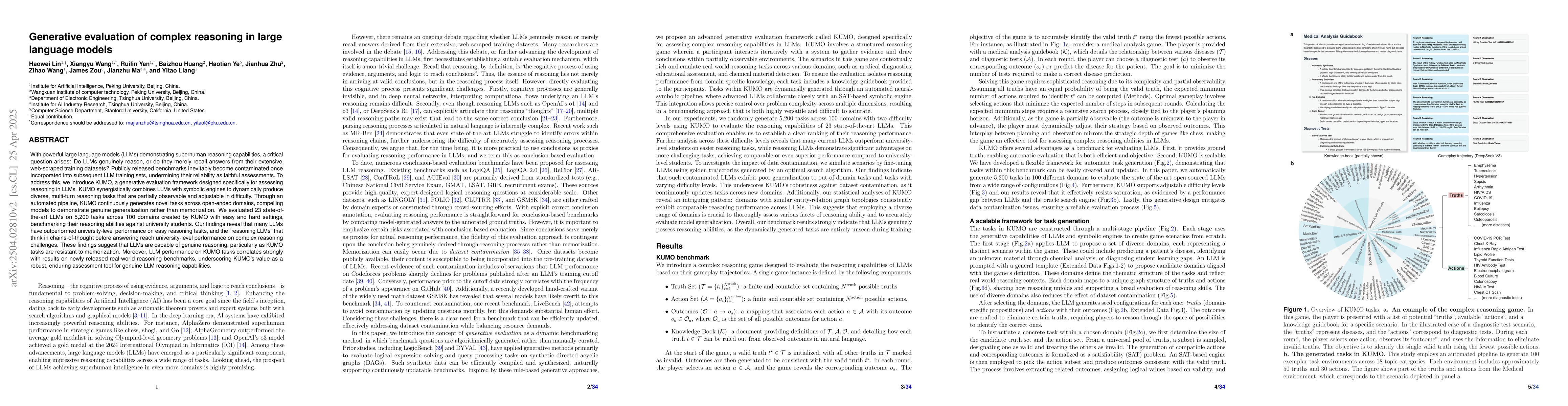 Thumbnail for Generative Evaluation of Complex Reasoning in Large Language Models