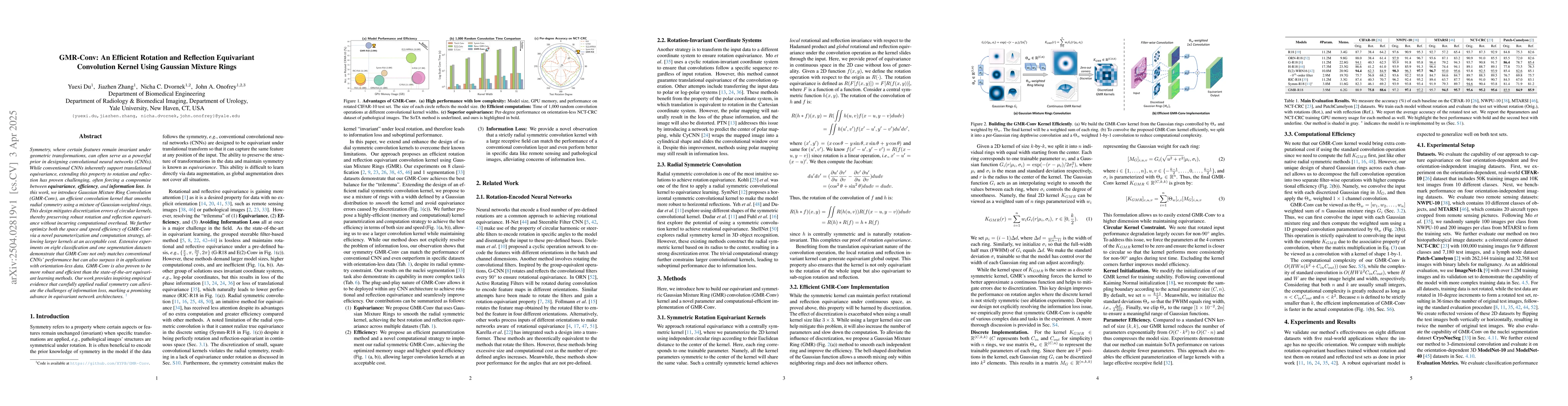 Thumbnail for GMR-Conv: An Efficient Rotation and Reflection Equivariant Convolution
  Kernel Using Gaussian Mixture Rings