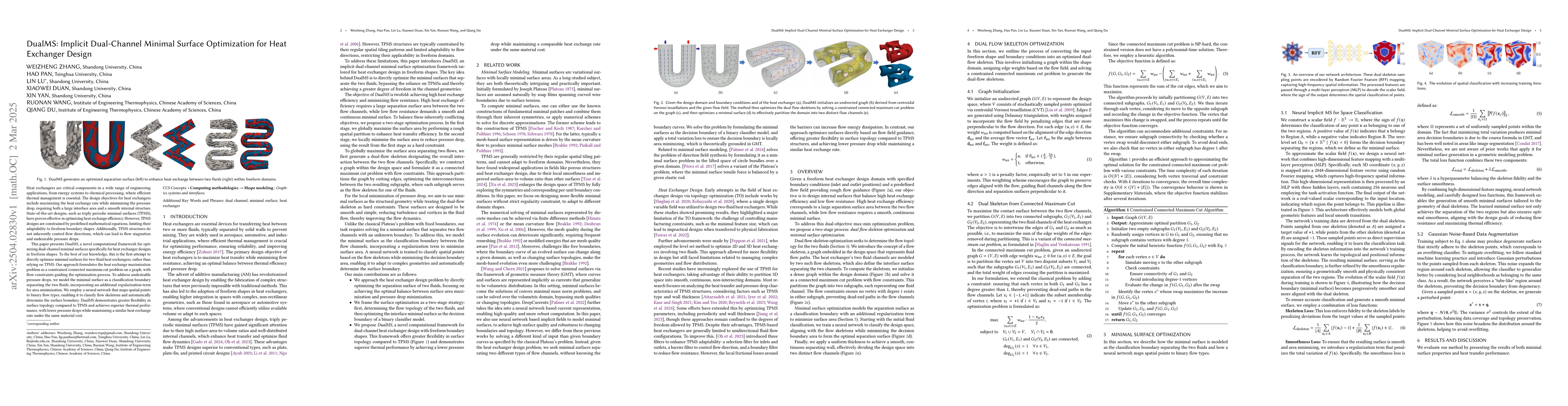 Thumbnail for DualMS: Implicit Dual-Channel Minimal Surface Optimization for Heat
  Exchanger Design