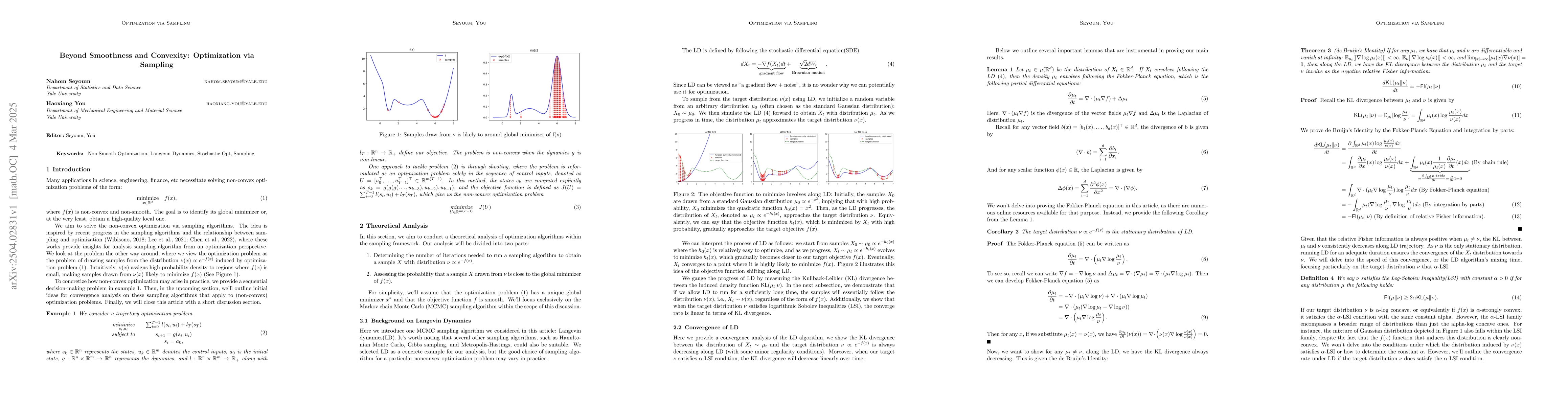 Thumbnail for Beyond Smoothness and Convexity: Optimization via sampling
