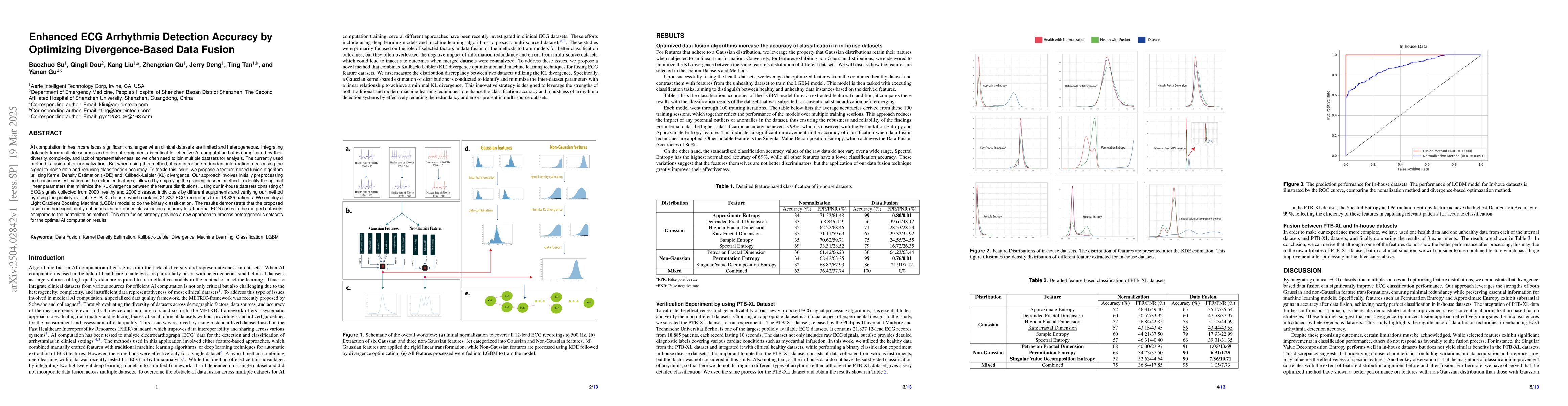 Thumbnail for Enhanced ECG Arrhythmia Detection Accuracy by Optimizing
  Divergence-Based Data Fusion