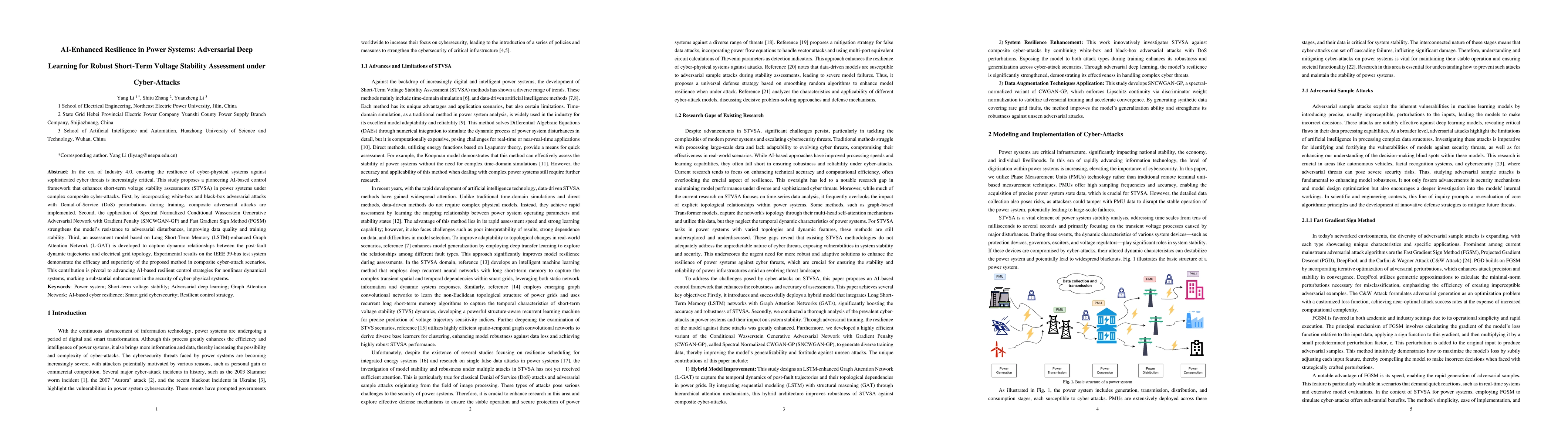 Thumbnail for AI-Enhanced Resilience in Power Systems: Adversarial Deep Learning for
  Robust Short-Term Voltage Stability Assessment under Cyber-Attacks