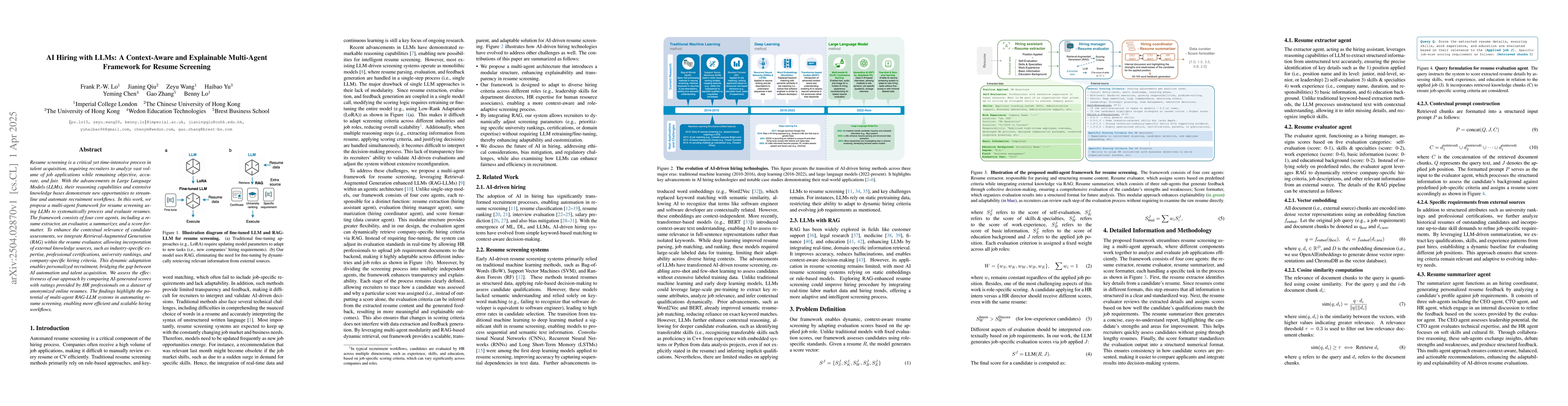 Thumbnail for AI Hiring with LLMs: A Context-Aware and Explainable Multi-Agent
  Framework for Resume Screening