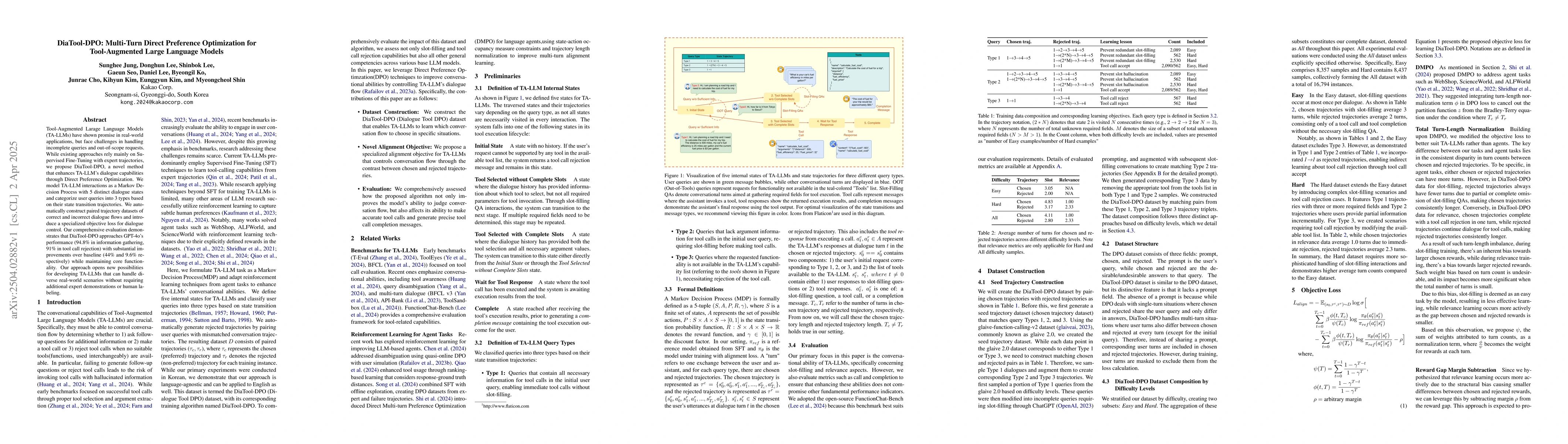 Thumbnail for DiaTool-DPO: Multi-Turn Direct Preference Optimization for
  Tool-Augmented Large Language Models