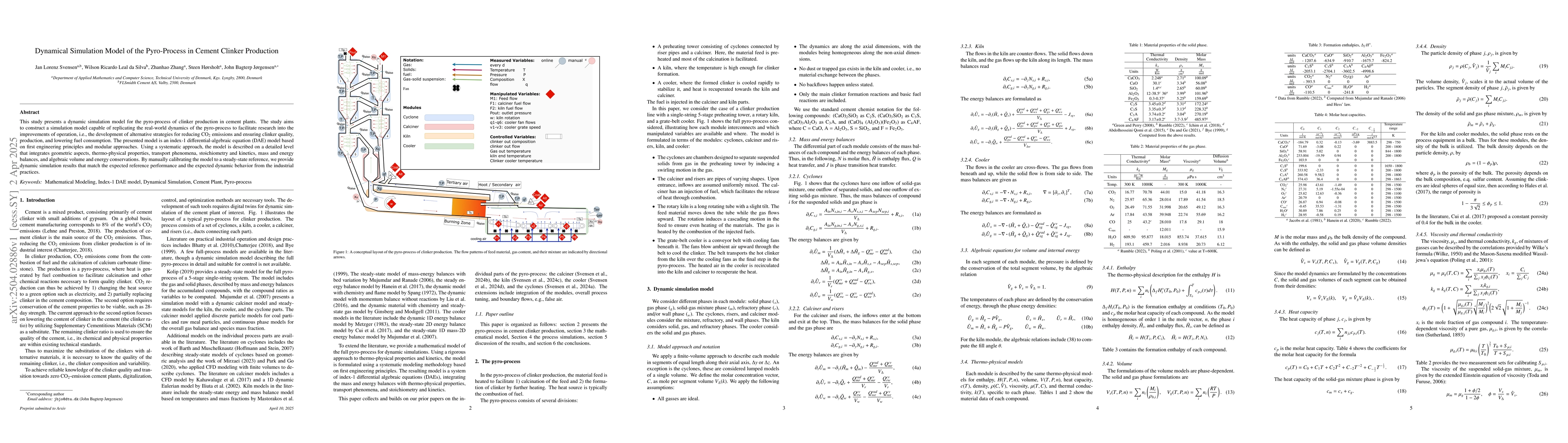 Thumbnail for Dynamical Simulation Model of the Pyro-Process in Cement Clinker
  Production
