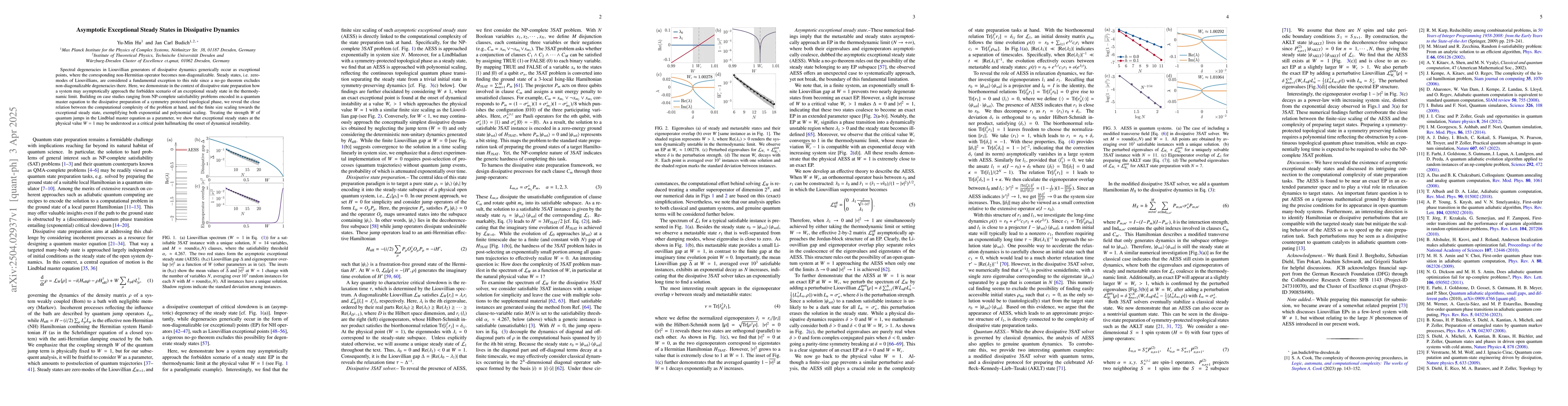 Thumbnail for Asymptotic Exceptional Steady States in Dissipative Dynamics