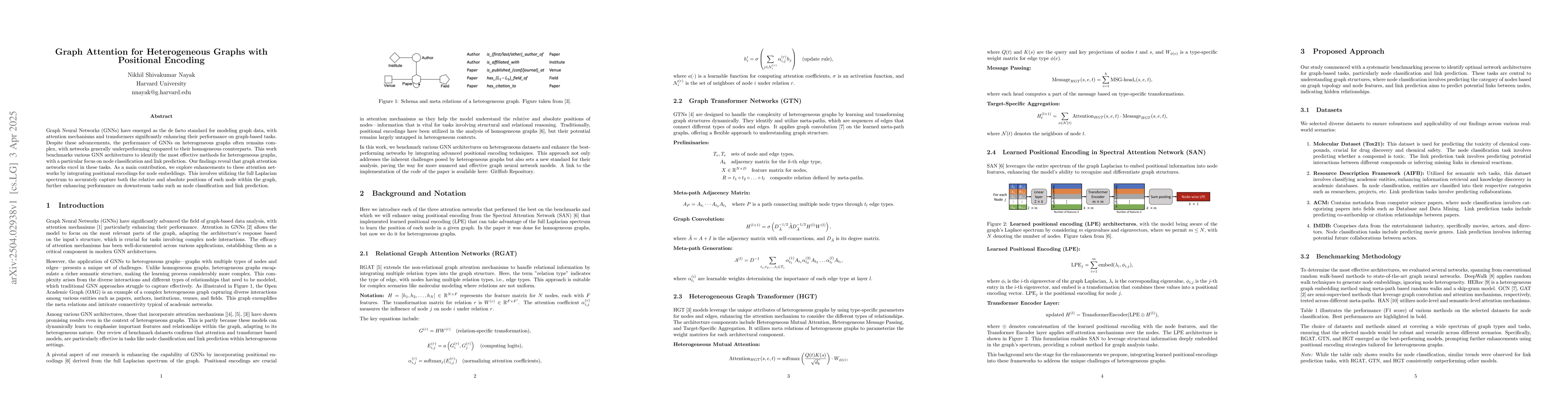 Thumbnail for Graph Attention for Heterogeneous Graphs with Positional Encoding