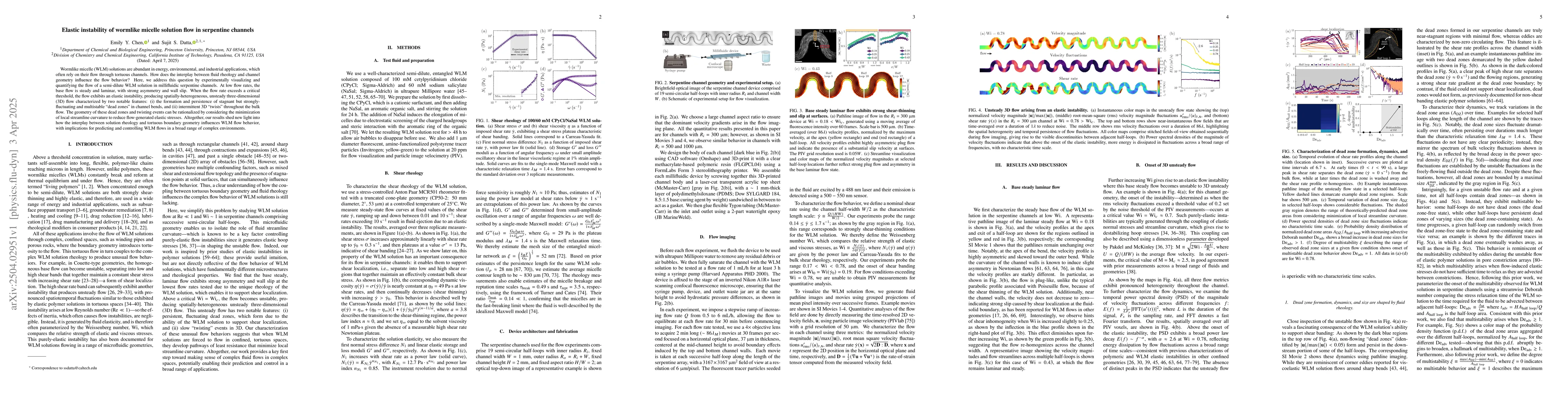 Thumbnail for Elastic instability of wormlike micelle solution flow in serpentine
  channels