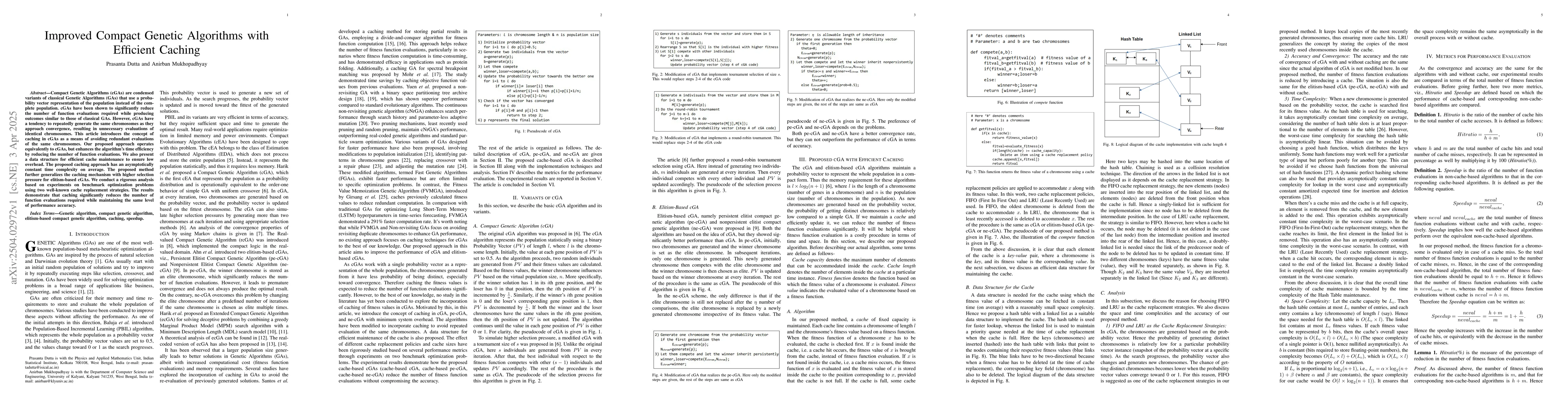 Thumbnail for Improved Compact Genetic Algorithms with Efficient Caching