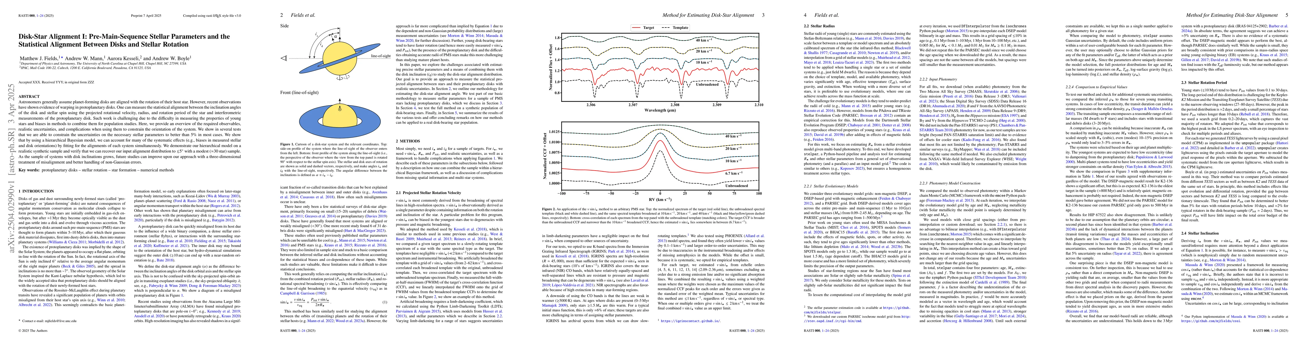 Thumbnail for Disk-Star Alignment I: Pre-Main-Sequence Stellar Parameters and the
  Statistical Alignment Between Disks and Stellar Rotation