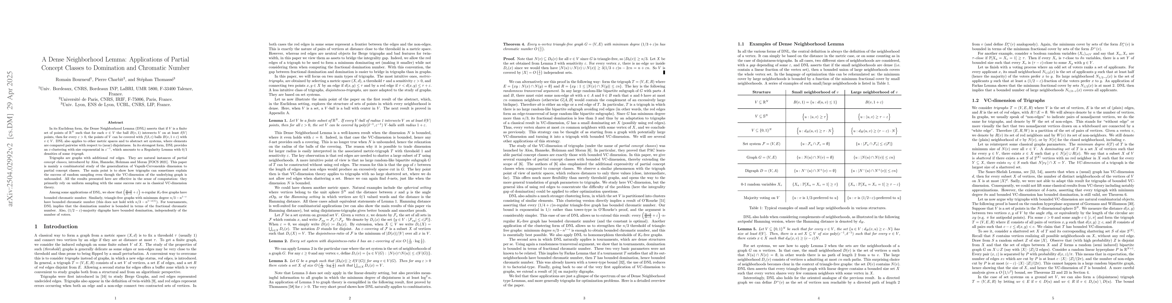 Thumbnail for A Dense Neighborhood Lemma: Applications of Partial Concept Classes to
  Domination and Chromatic Number