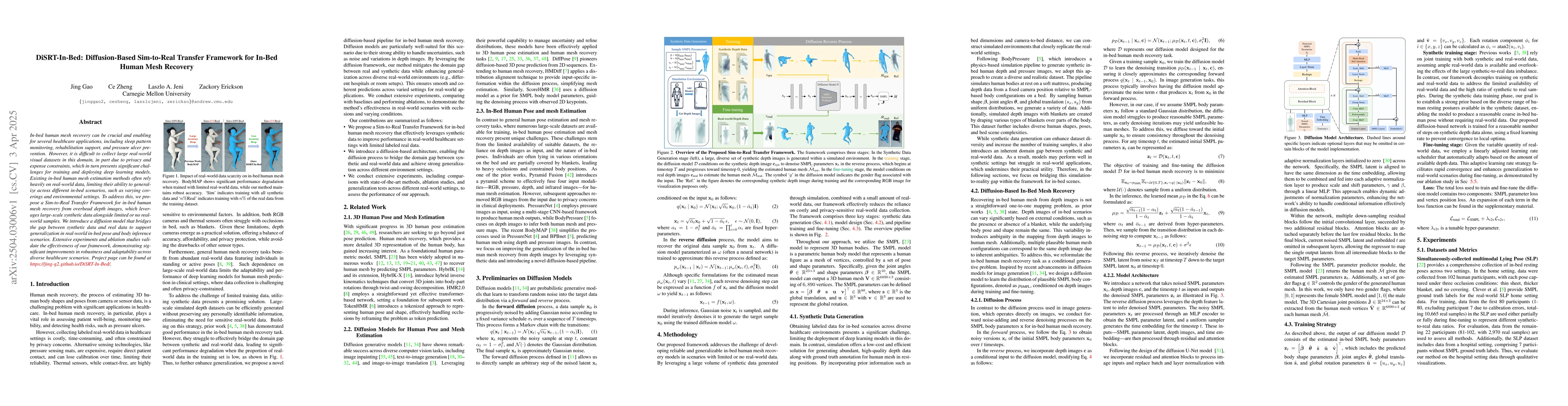 Thumbnail for DiSRT-In-Bed: Diffusion-Based Sim-to-Real Transfer Framework for In-Bed
  Human Mesh Recovery