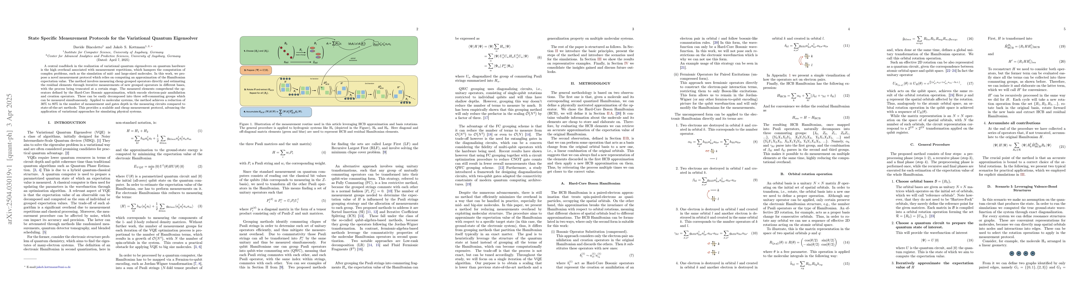 Thumbnail for State Specific Measurement Protocols for the Variational Quantum
  Eigensolver