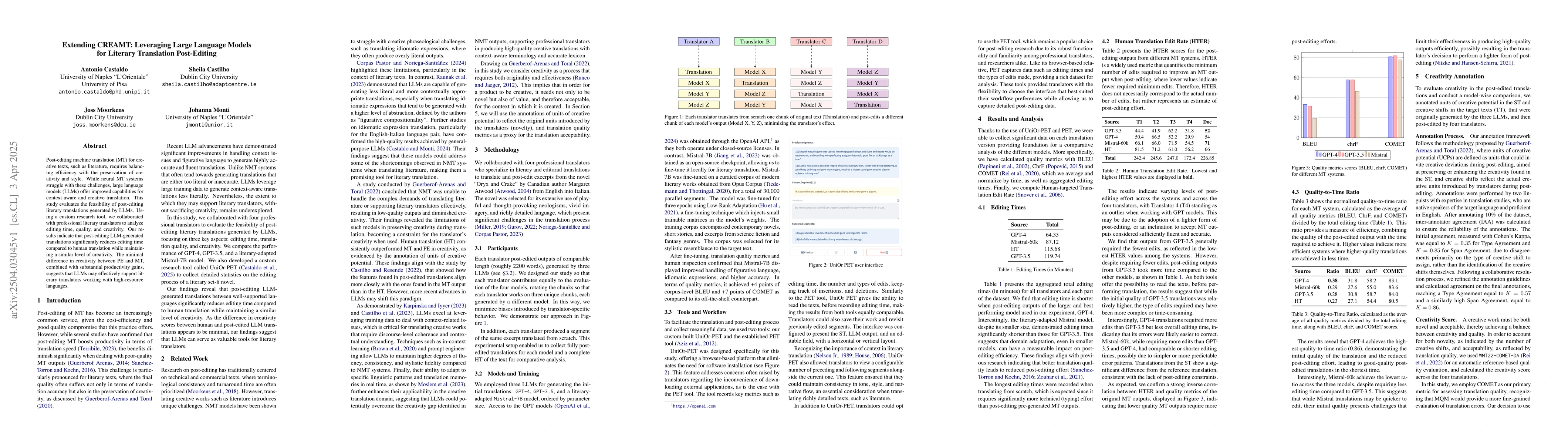 Thumbnail for Extending CREAMT: Leveraging Large Language Models for Literary
  Translation Post-Editing