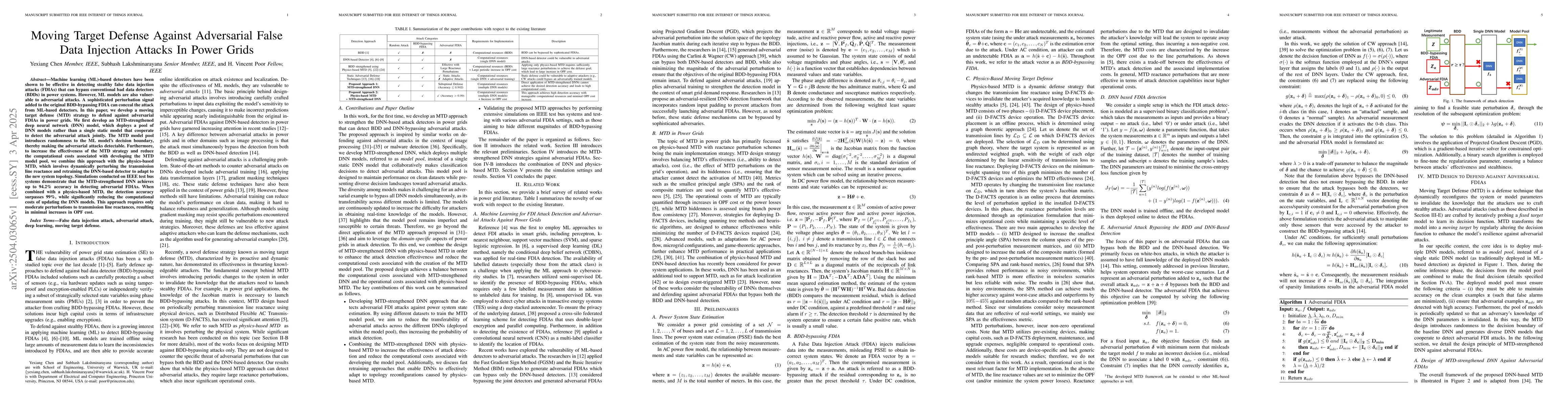 Thumbnail for Moving Target Defense Against Adversarial False Data Injection Attacks
  In Power Grids