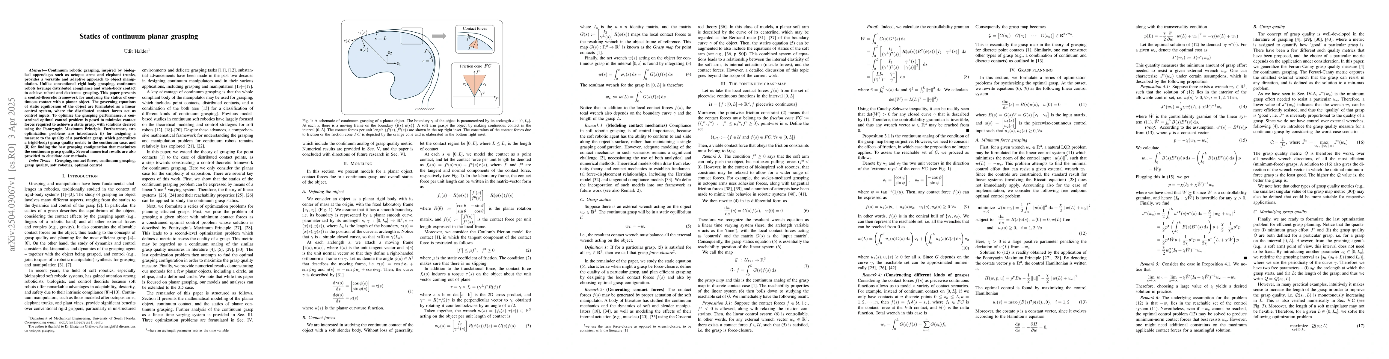 Thumbnail for Statics of continuum planar grasping