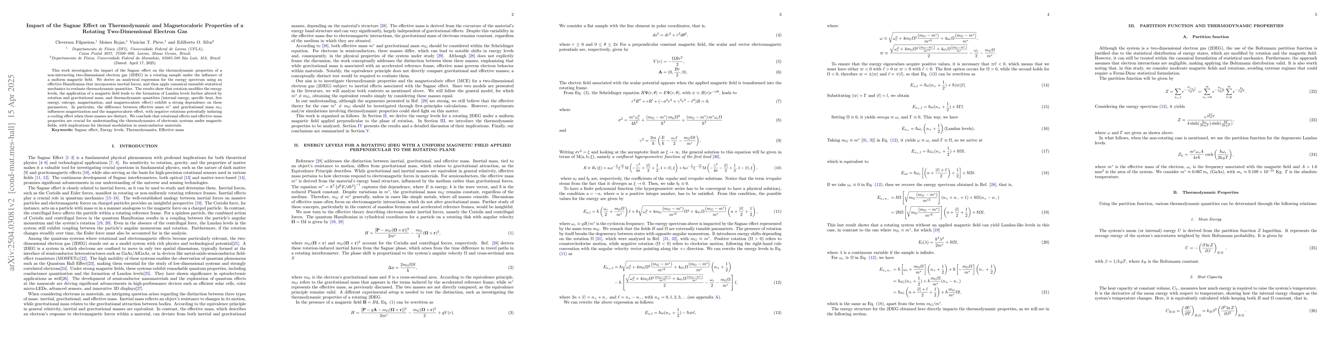 Thumbnail for Impact of the Sagnac Effect on Thermodynamic and Magnetocaloric
  Properties of a Rotating Two-Dimensional Electron Gas