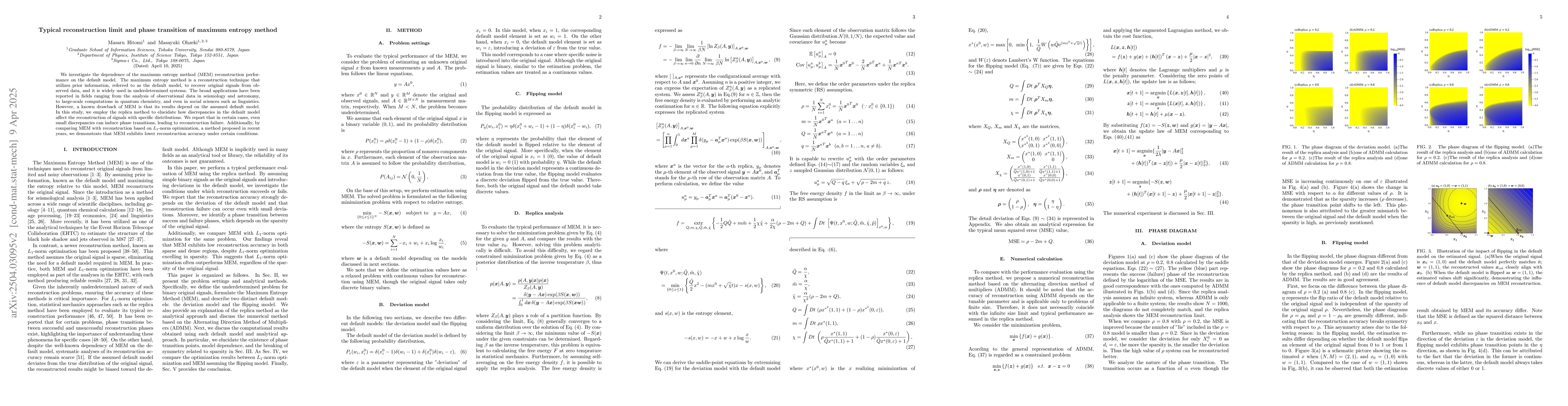 Thumbnail for Typical reconstruction limit and phase transition of maximum entropy
  method