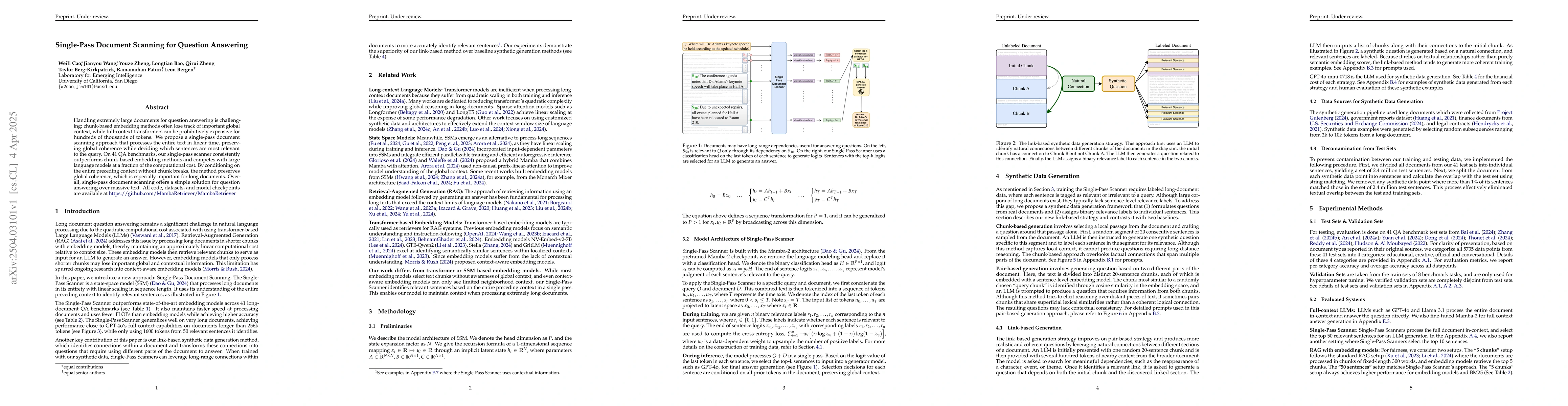 Thumbnail for Single-Pass Document Scanning for Question Answering