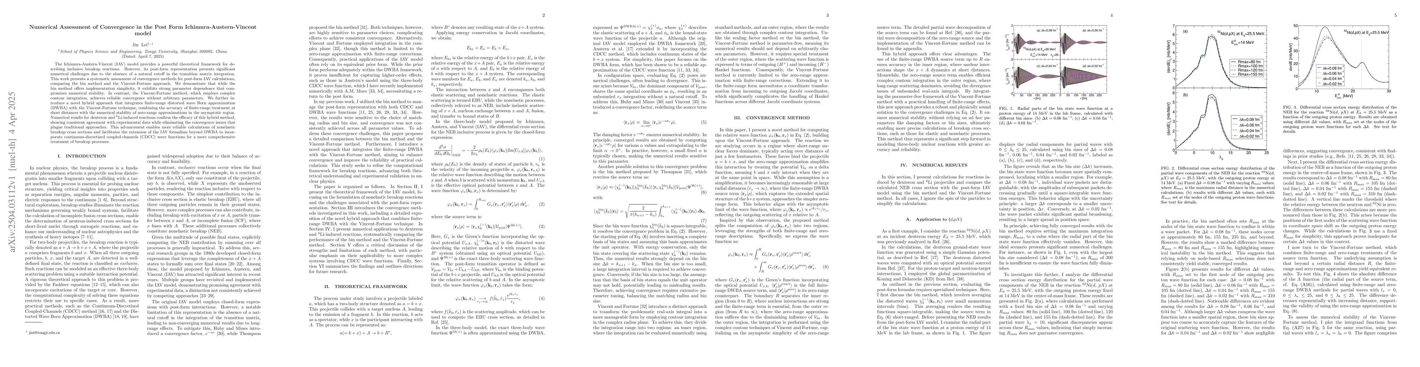 Thumbnail for Numerical Assessment of Convergence in the Post Form
  Ichimura-Austern-Vincent model