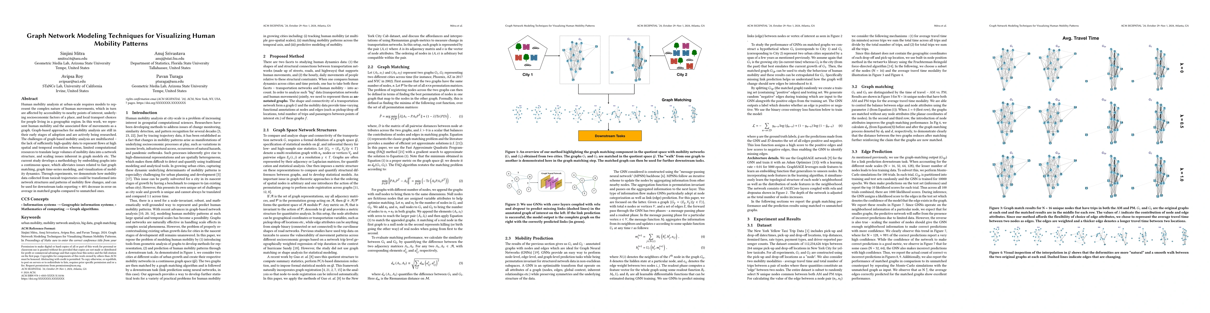 Thumbnail for Graph Network Modeling Techniques for Visualizing Human Mobility
  Patterns