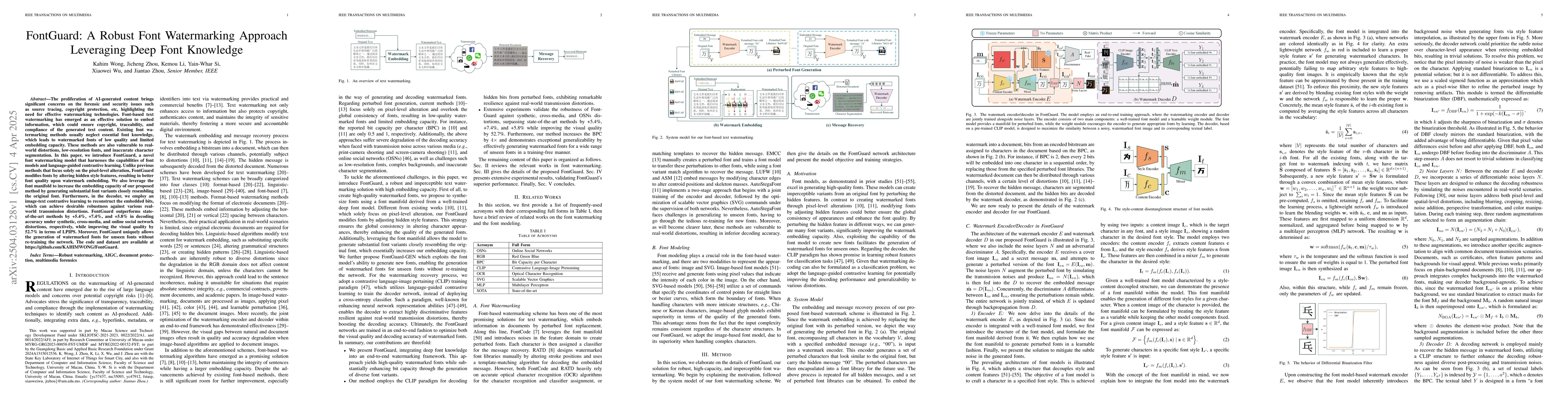Thumbnail for FontGuard: A Robust Font Watermarking Approach Leveraging Deep Font
  Knowledge