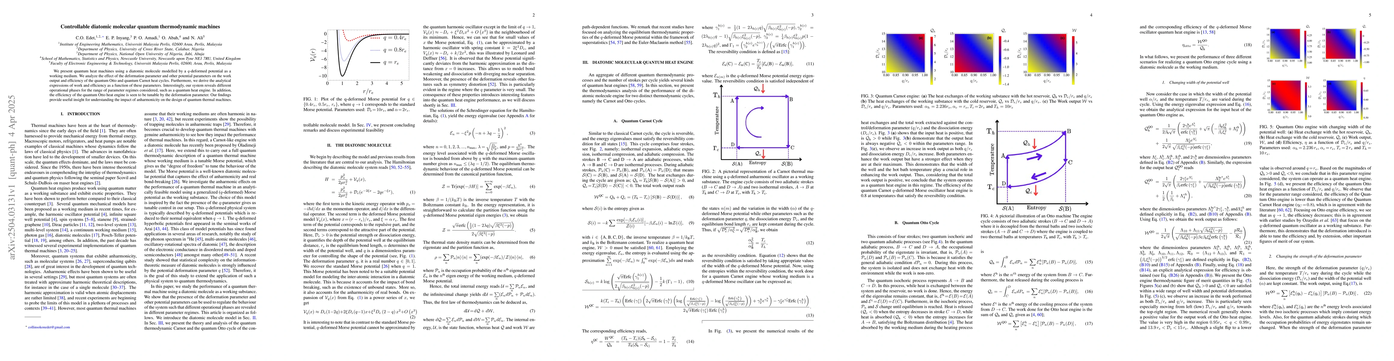 Thumbnail for Controllable diatomic molecular quantum thermodynamic machines