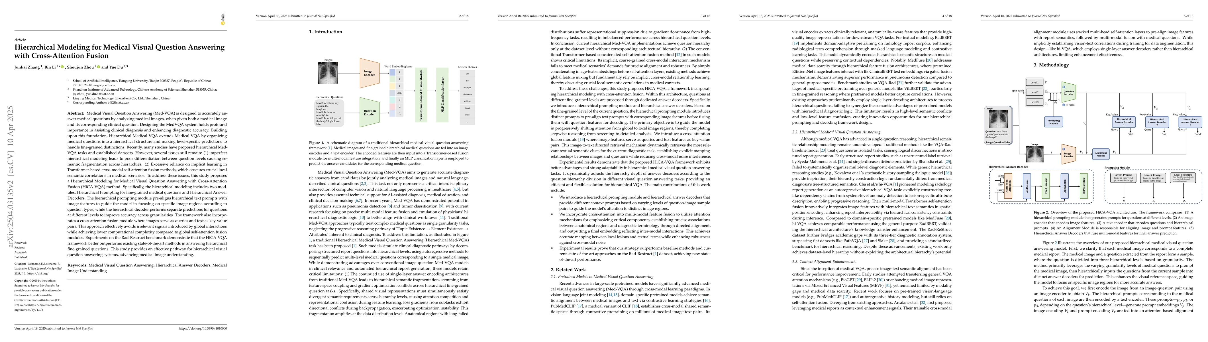 Thumbnail for Hierarchical Modeling for Medical Visual Question Answering with
  Cross-Attention Fusion