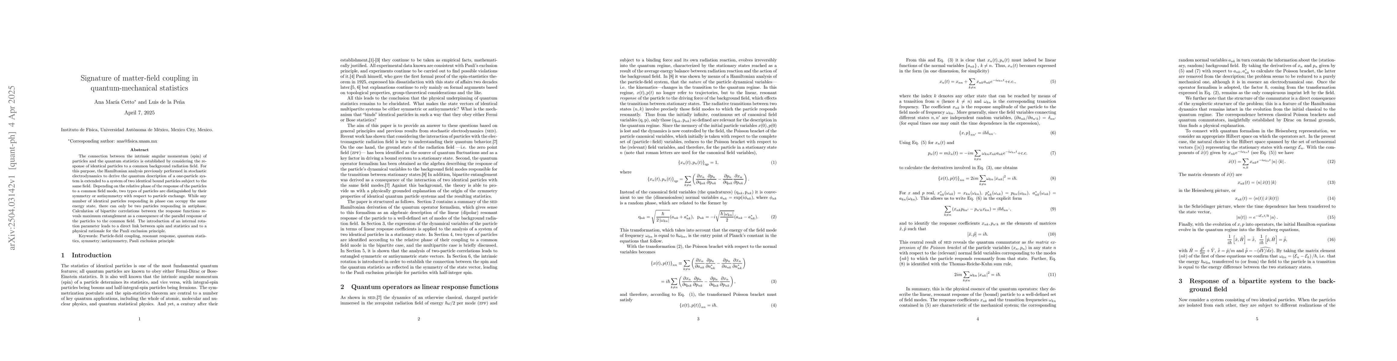 Thumbnail for Signature of matter-field coupling in quantum-mechanical statistics