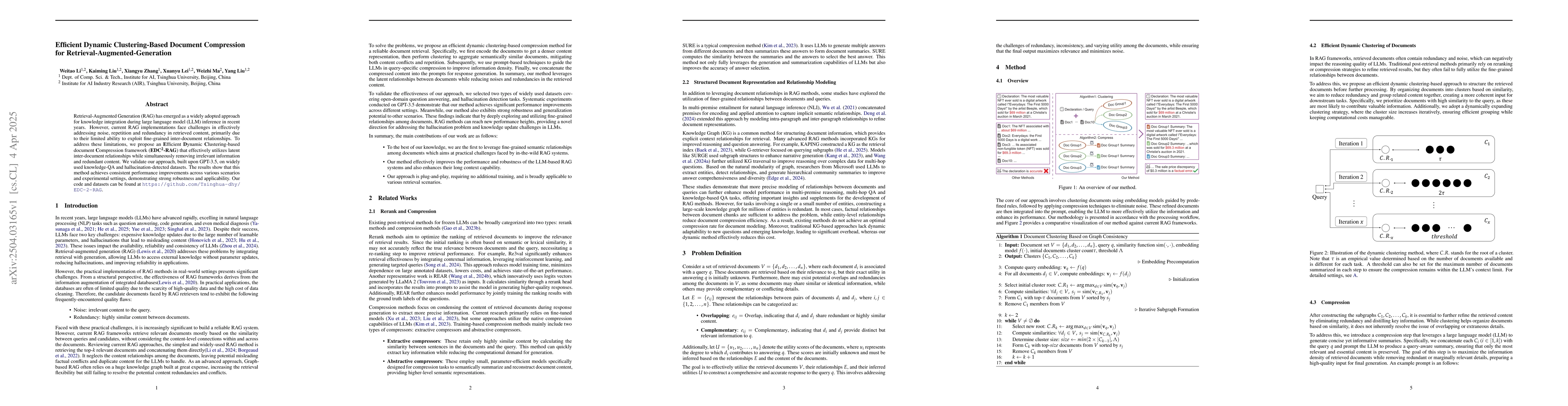 Thumbnail for Efficient Dynamic Clustering-Based Document Compression for
  Retrieval-Augmented-Generation