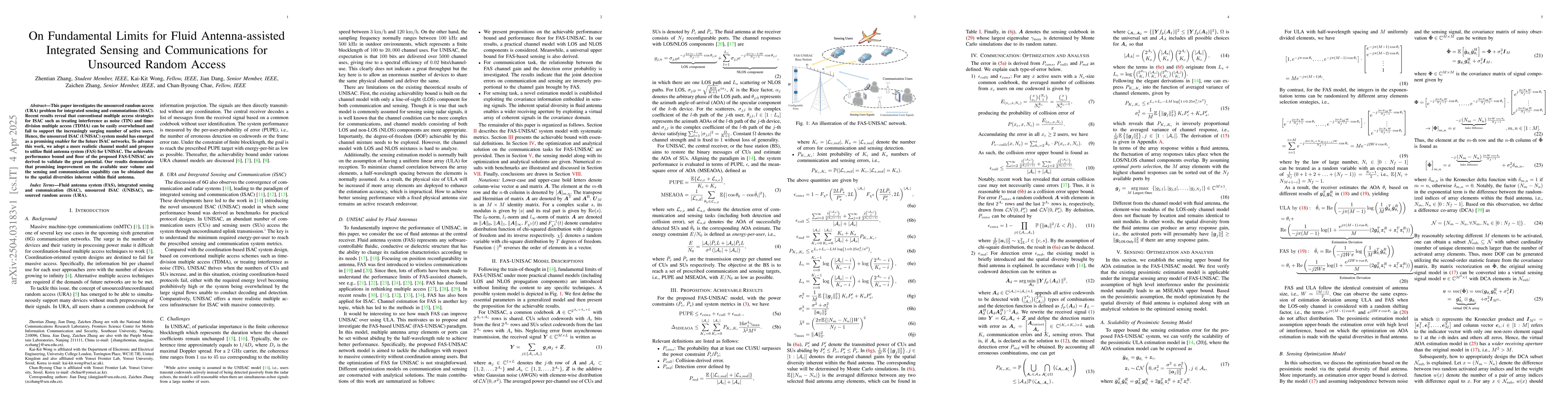 Thumbnail for On Fundamental Limits for Fluid Antenna-assisted Integrated Sensing and
  Communications for Unsourced Random Access