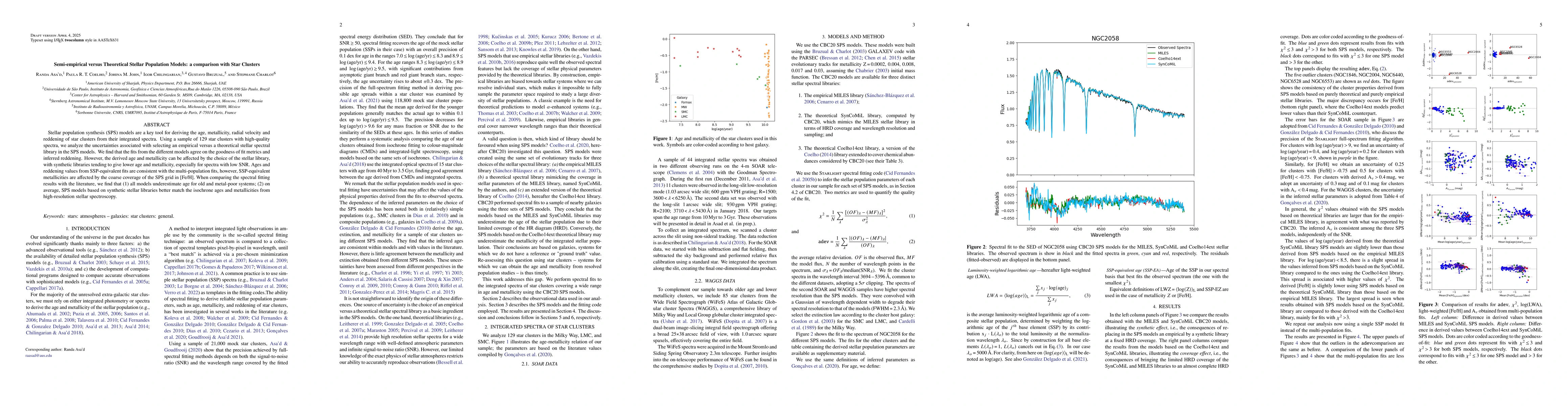 Thumbnail for Semi-empirical versus Theoretical Stellar Population Models: a
  comparison with Star Clusters