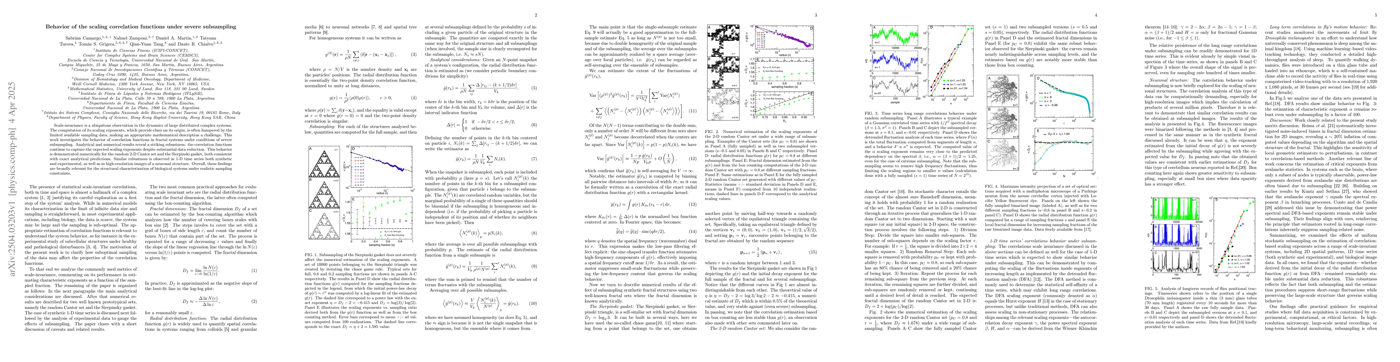 Thumbnail for Behavior of the scaling correlation functions under severe subsampling