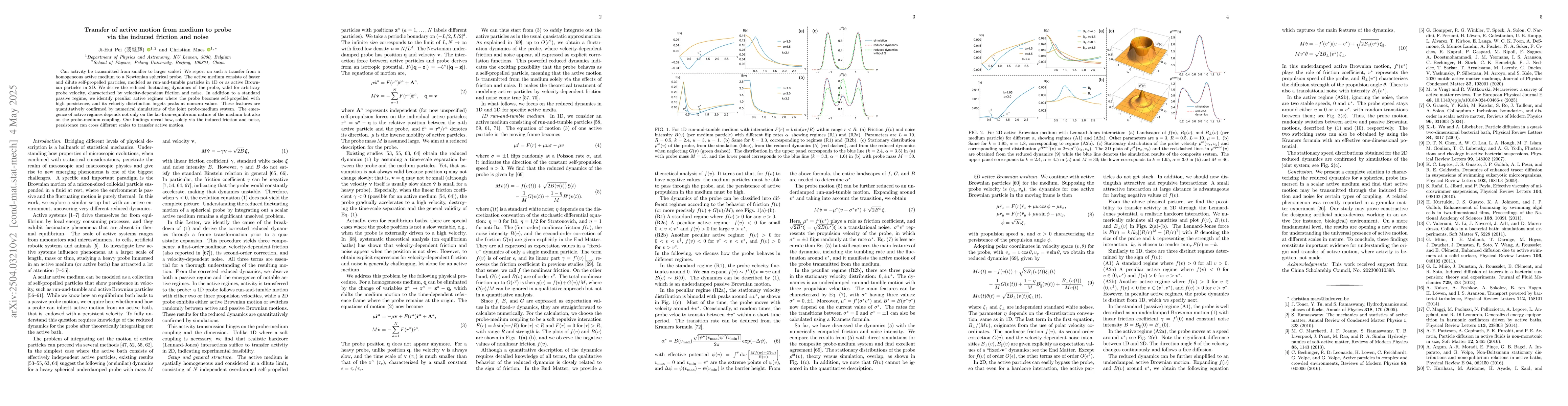 Thumbnail for Transfer of active motion from medium to probe via the induced friction
  and noise
