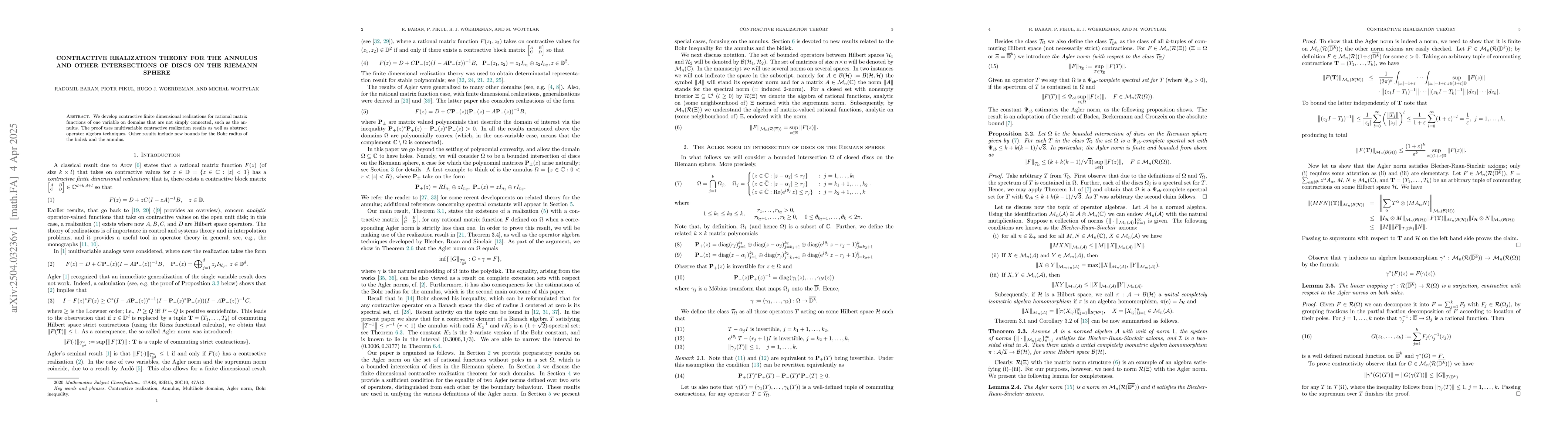 Thumbnail for Contractive realization theory for the annulus and other intersections
  of discs on the Riemann sphere