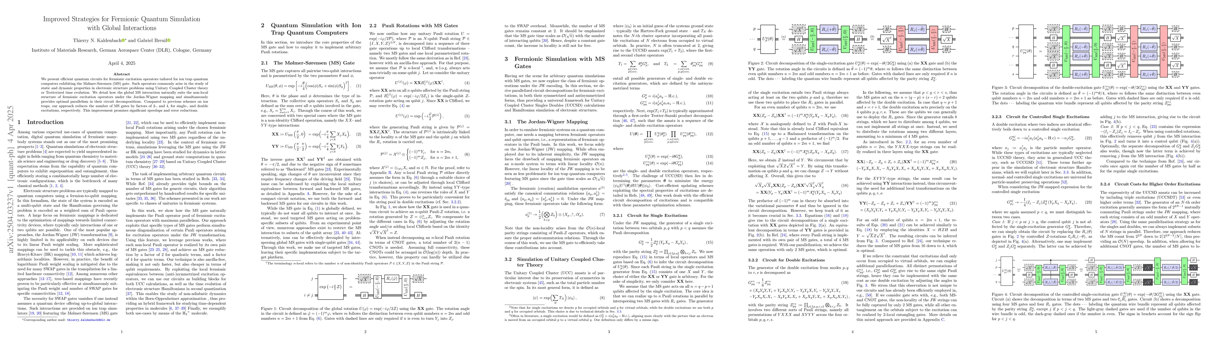 Thumbnail for Improved Strategies for Fermionic Quantum Simulation with Global
  Interactions