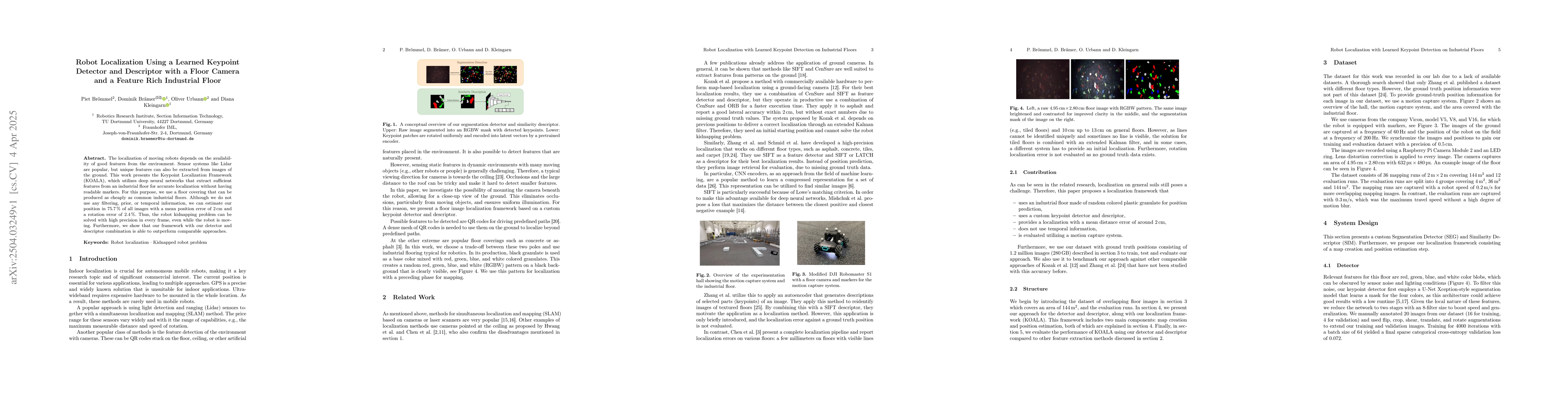 Thumbnail for Robot Localization Using a Learned Keypoint Detector and Descriptor with
  a Floor Camera and a Feature Rich Industrial Floor