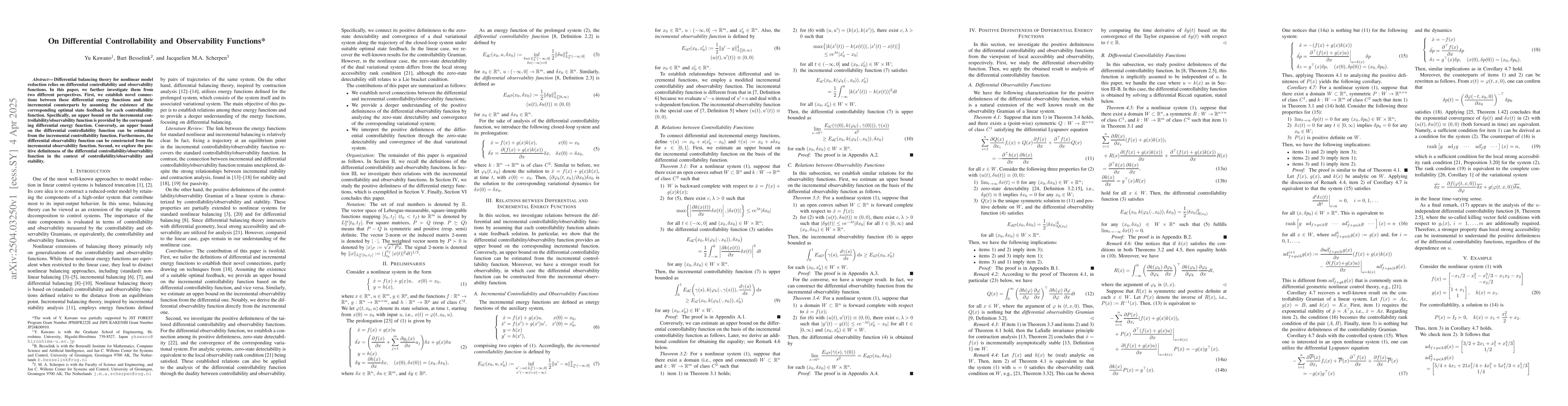 Thumbnail for On Differential Controllability and Observability Functions