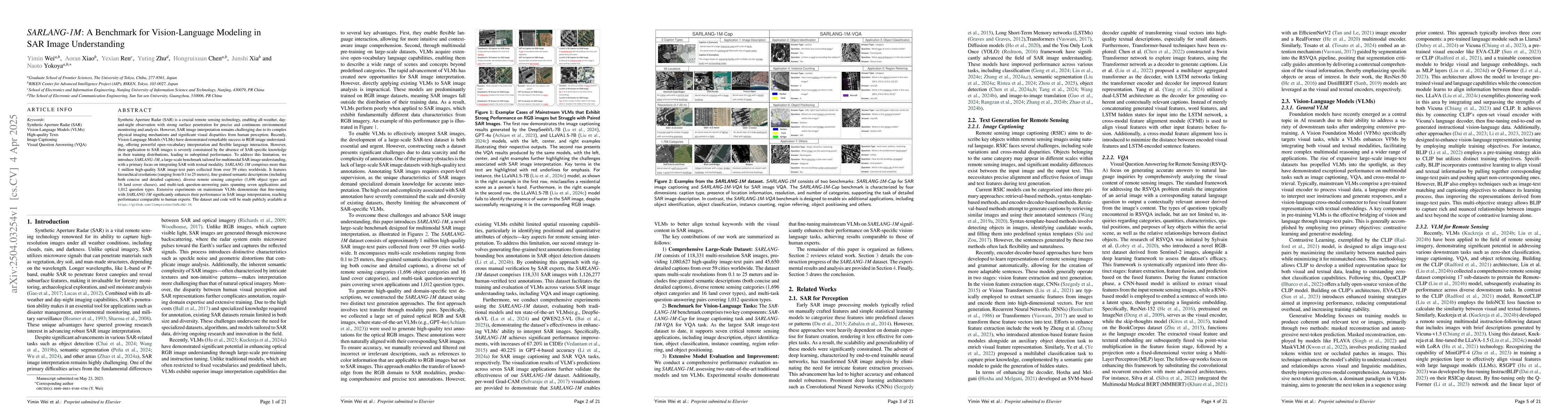 Thumbnail for SARLANG-1M: A Benchmark for Vision-Language Modeling in SAR Image
  Understanding
