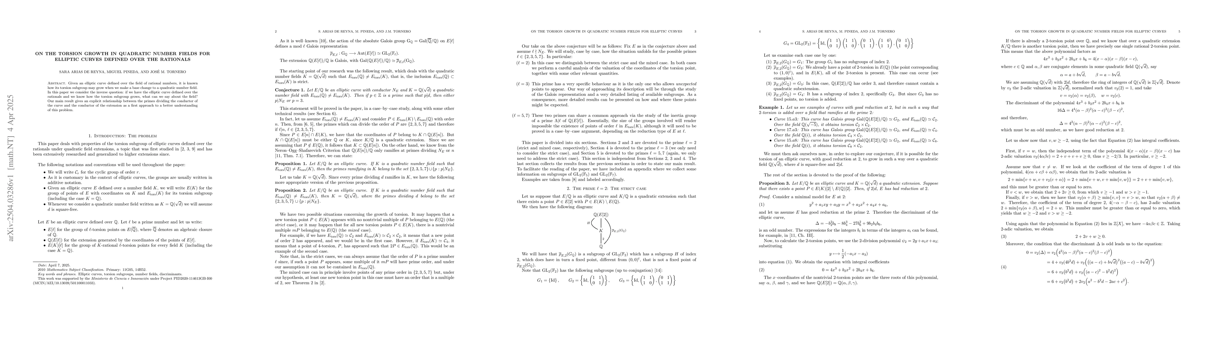 Thumbnail for On the torsion growth in quadratic number fields for elliptic curves
  defined over the rationals