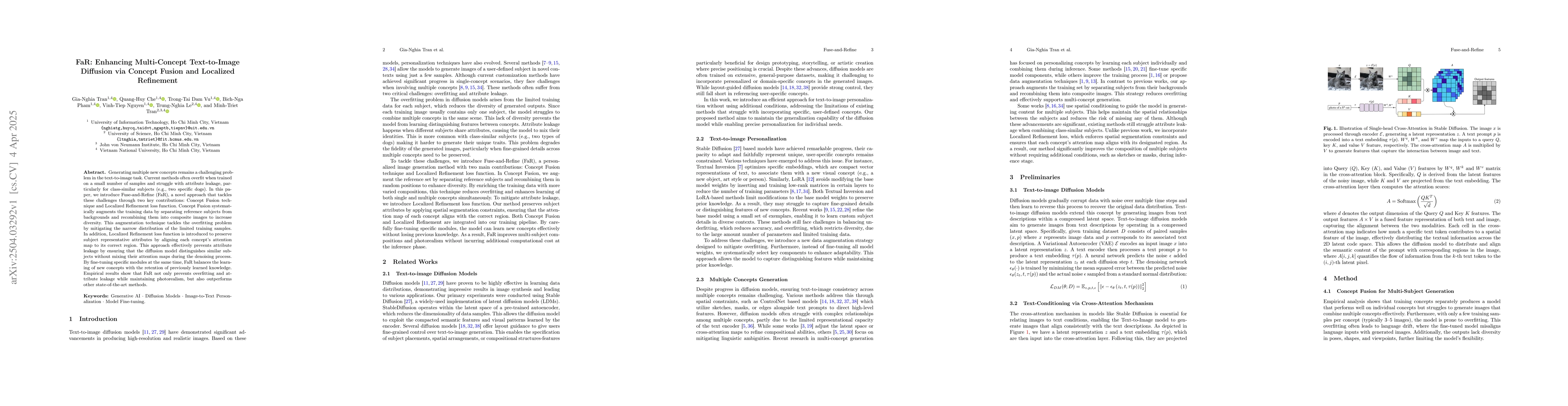 Thumbnail for FaR: Enhancing Multi-Concept Text-to-Image Diffusion via Concept Fusion
  and Localized Refinement