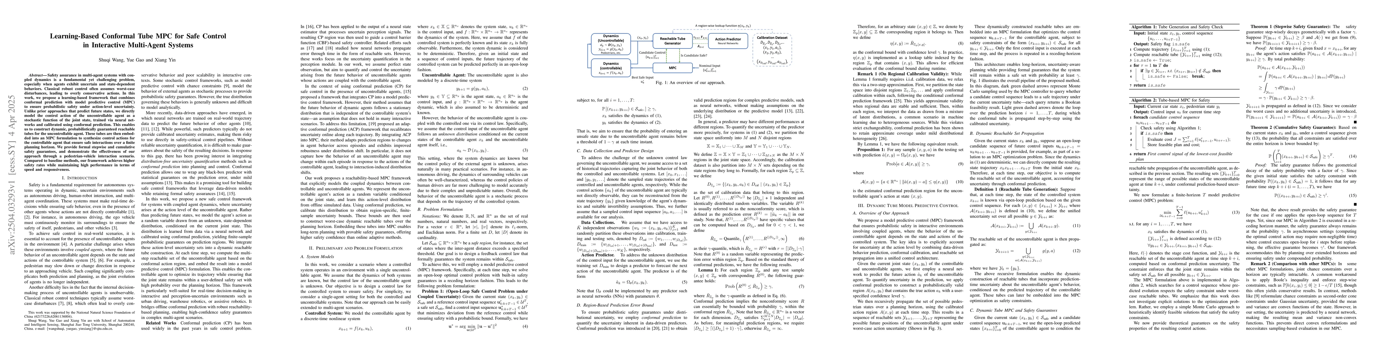 Thumbnail for Learning-Based Conformal Tube MPC for Safe Control in Interactive
  Multi-Agent Systems
