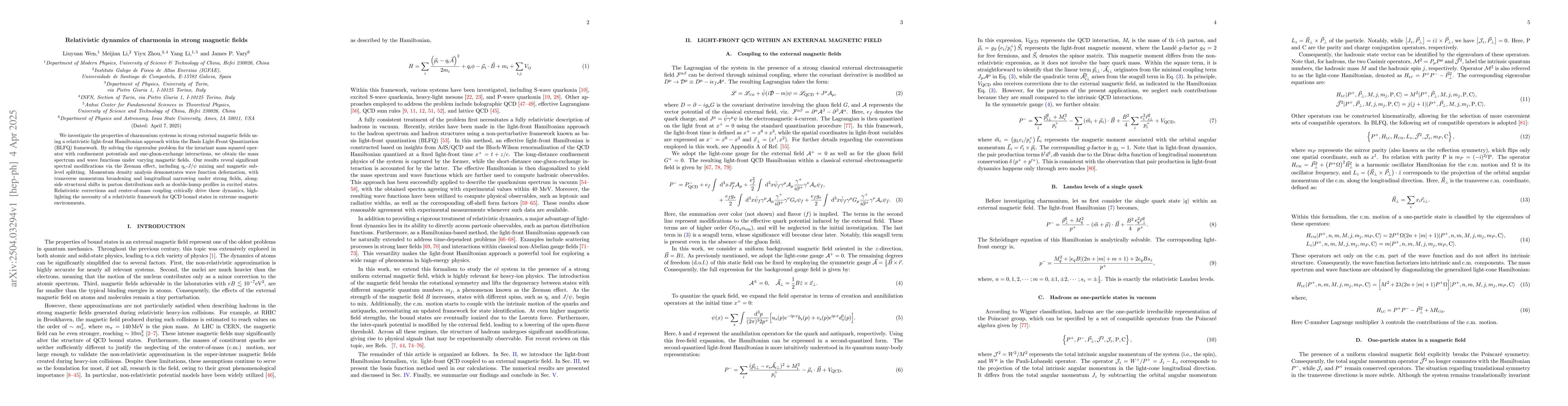 Thumbnail for Relativistic dynamics of charmonia in strong magnetic fields